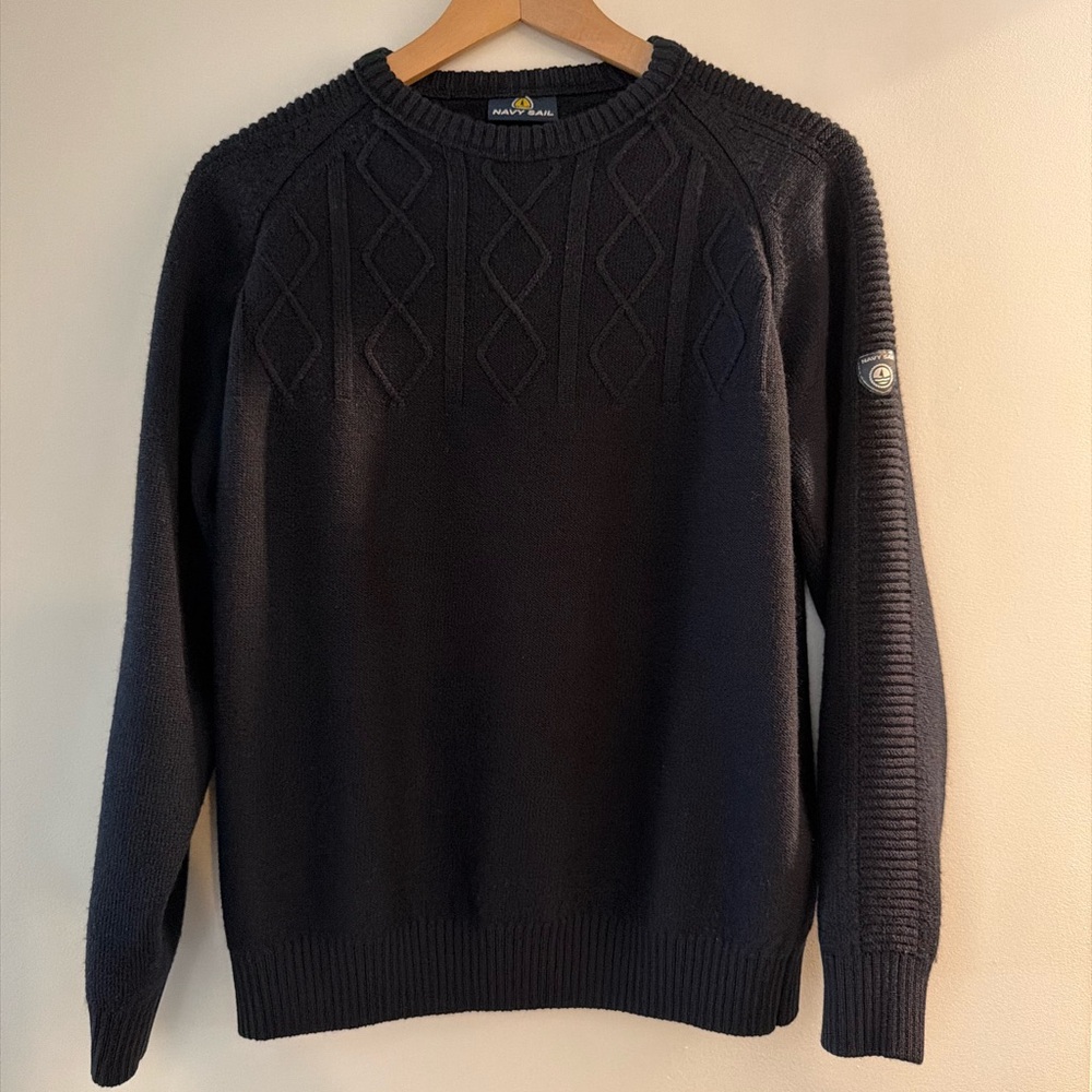 Navy Sail Men's Dark Navy Cable-Knit Sweater